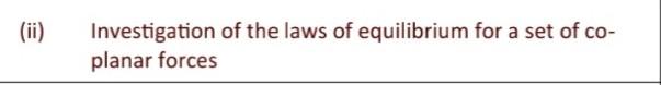Ii Investigation Of The Laws Of Equilibrium For A Set Of Co Planar Forces 1