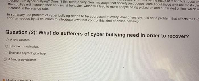 Paragraph B It Is Such A Widespread Social Problem That The Government Needs To Intervene My Sister Is A Qualified Psyc 3