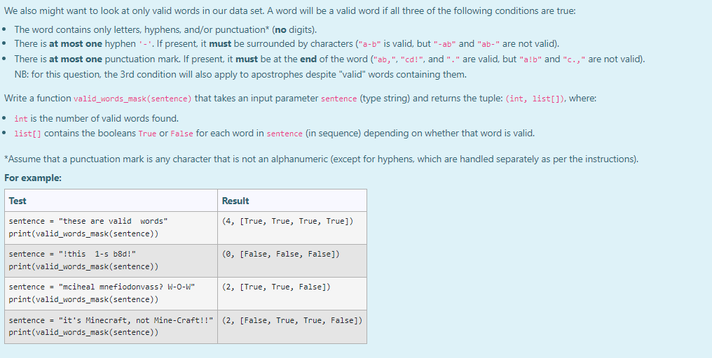 We Also Might Want To Look At Only Valid Words In Our Data Set A Word Will Be A Valid Word If All Three Of The Followin 1