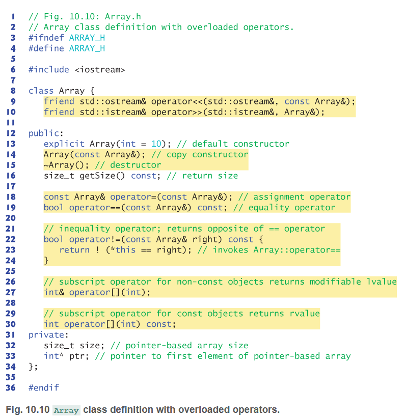 Reimplement Class Array From Figs 10 10 10 11 Of The Textbook As A Class Template Also Write A Main Driver Program Tha 1