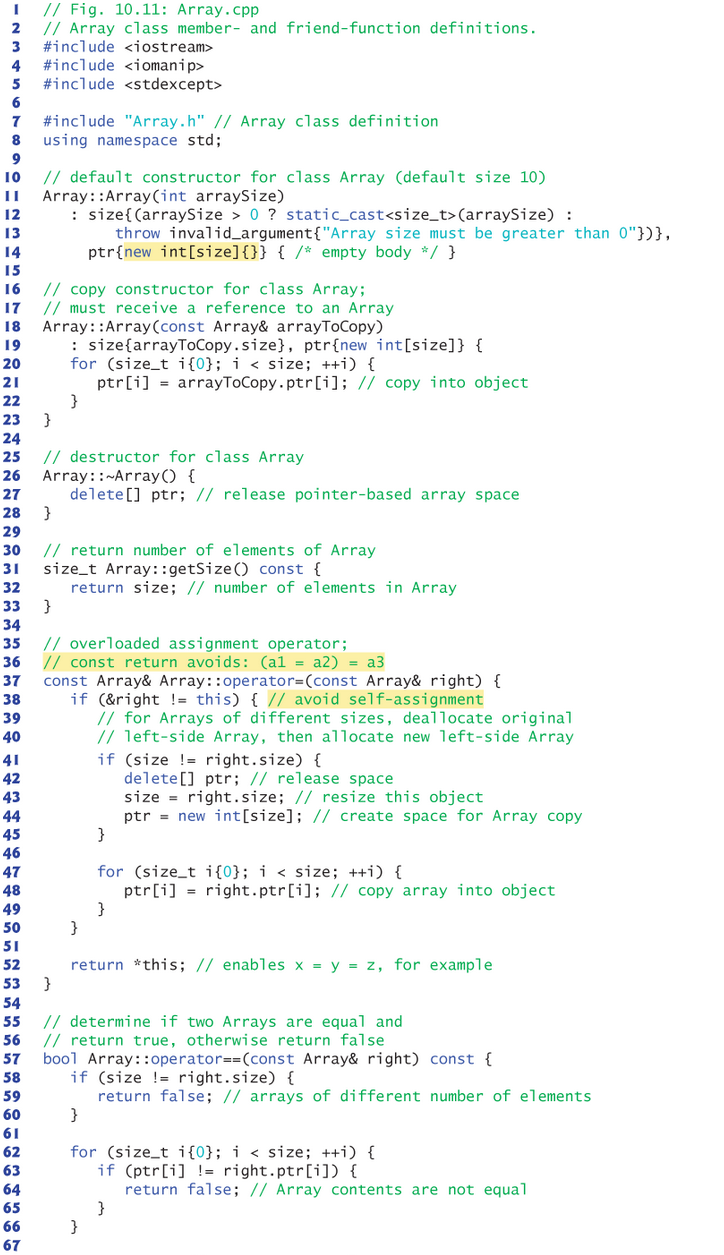 Reimplement Class Array From Figs 10 10 10 11 Of The Textbook As A Class Template Also Write A Main Driver Program Tha 2