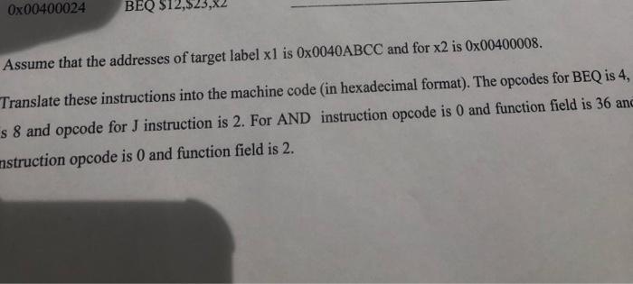 1 10pts Consider The Following Instructions Address Instruction Machine Code In Hexadecimal Ox00400000 And 21 13 97 2