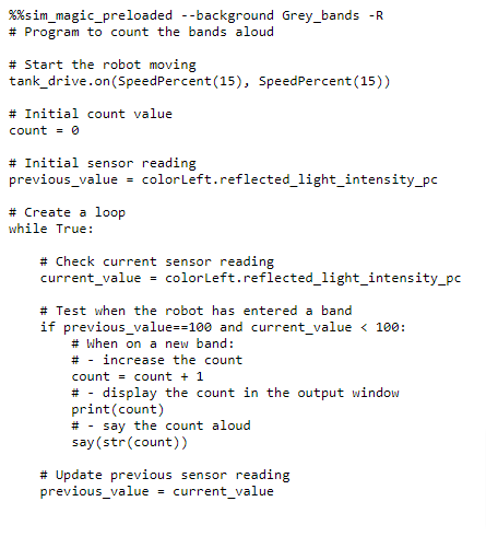 I The Program Listed Below Is Based Around The Grey Bands Background The Program Is Intended To Make The Simulated Rob 2