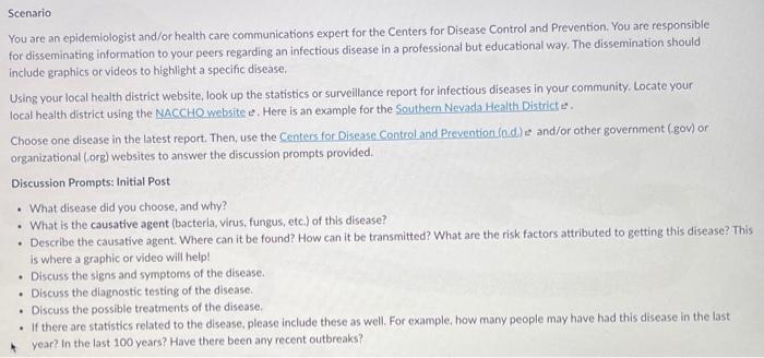 Scenario You Are An Epidemiologist And Or Health Care Communications Expert For The Centers For Disease Control And Prev 1