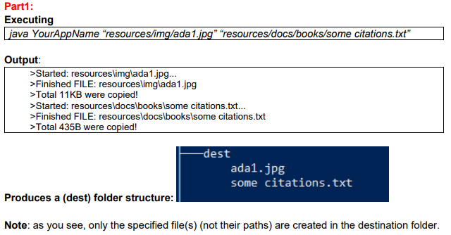 Part1 Basic 60 We Have Already Seen How To Copy A File Using Java Utilizing That Knowledge Write A Program That Giv 1