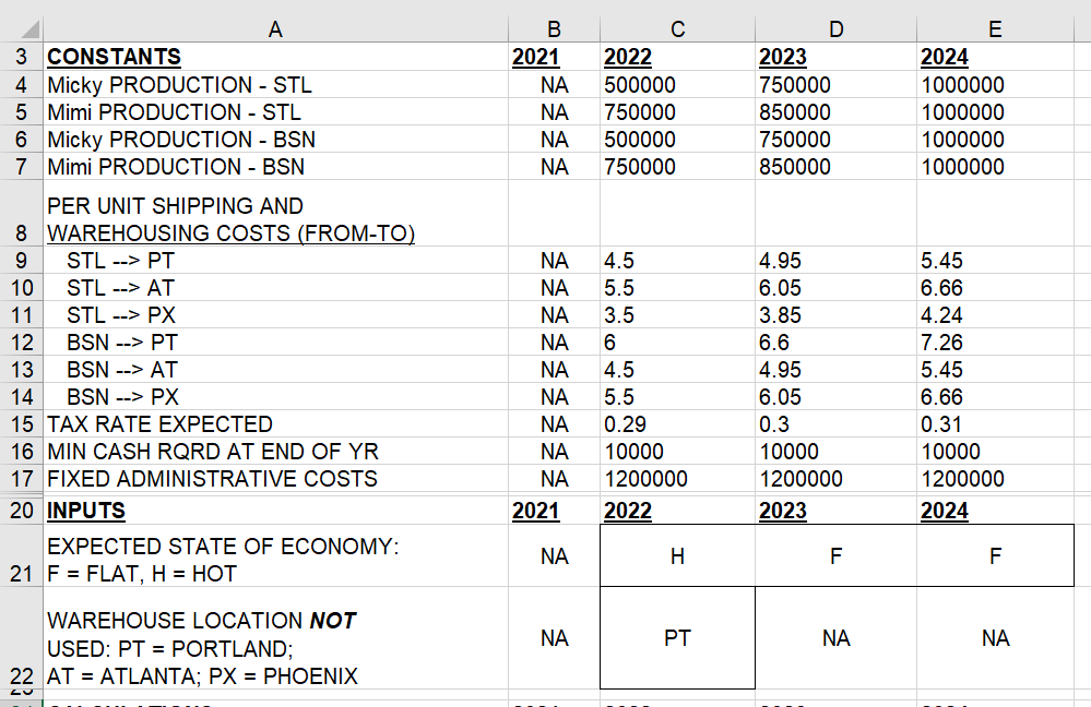 Answer The E G C8 B2 Refer To Table 1 Write The Excel Formula For Each Cell Marked With In Column C Such T 1