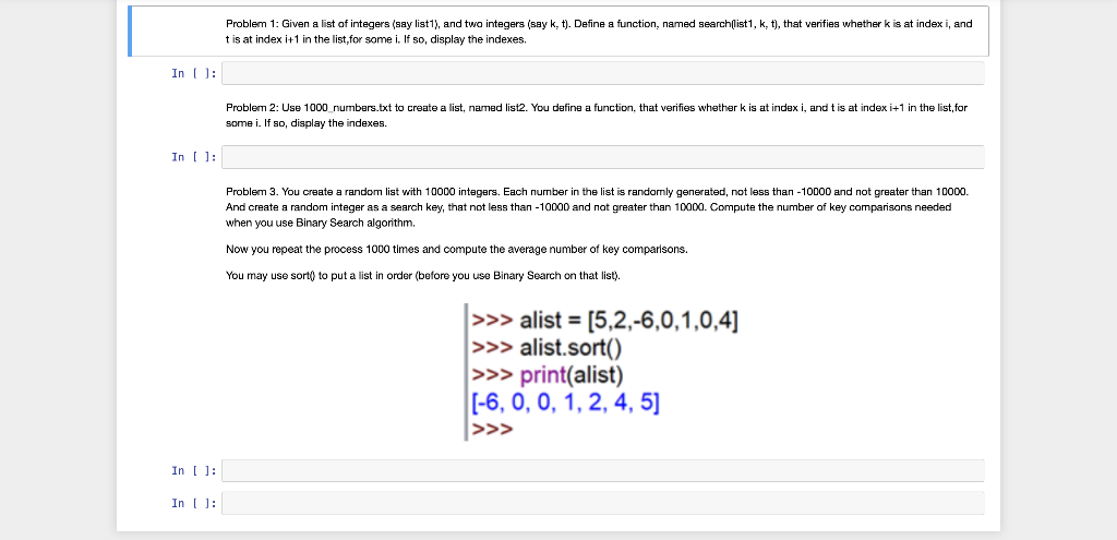 Problem 1 Given A List Of Integers Say List1 And Two Integers Say K T Define A Function Named Search List1 K 1