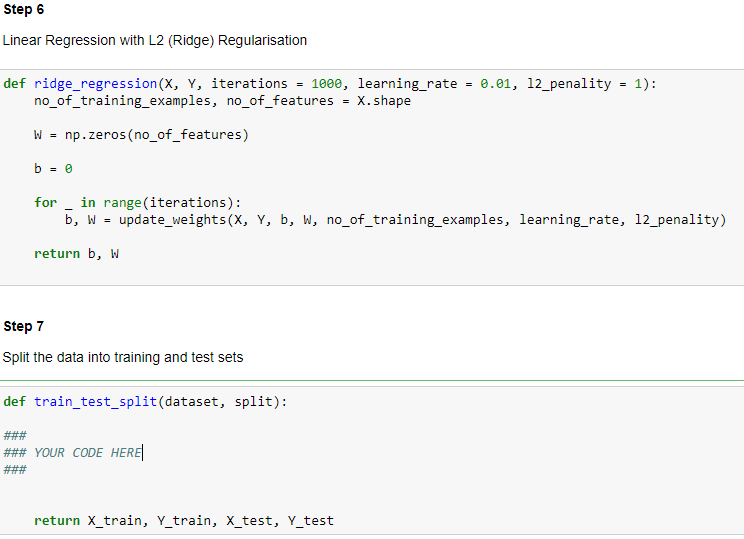 Only Need To Write The Code For The Part Your Code Here In Step 7 Do Not Change Other Codes 3