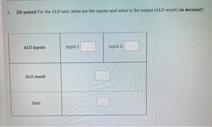 Question 3 45 Points With Reference To The Single Clock Cycle Processor Figure Answer The Below Questions Assuming T 5
