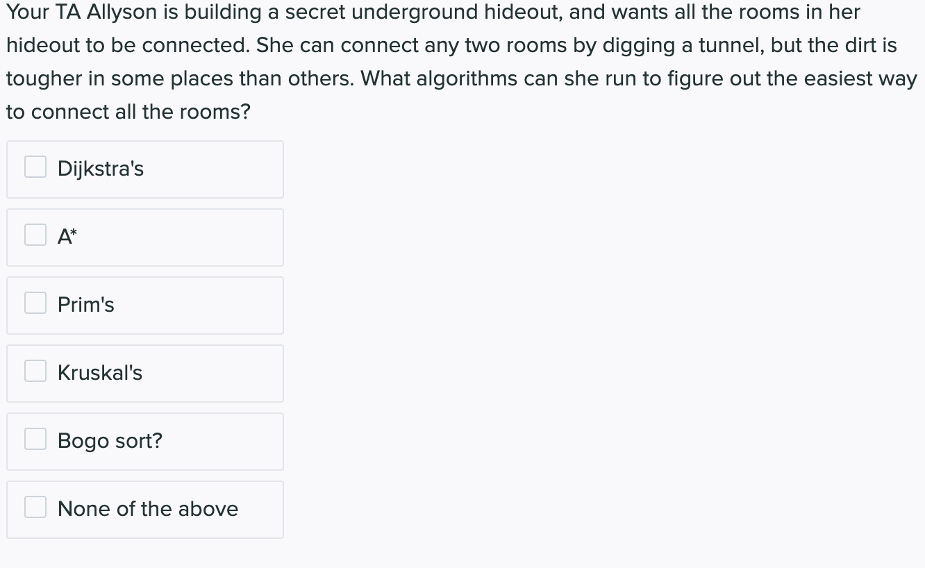 Your Ta Allyson Is Building A Secret Underground Hideout And Wants All The Rooms In Her Hideout To Be Connected She Ca 1