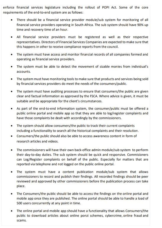 Case Study All Questions In This Assignment Relate To The Following Case Study The Financial Sector Conduct Authority 2