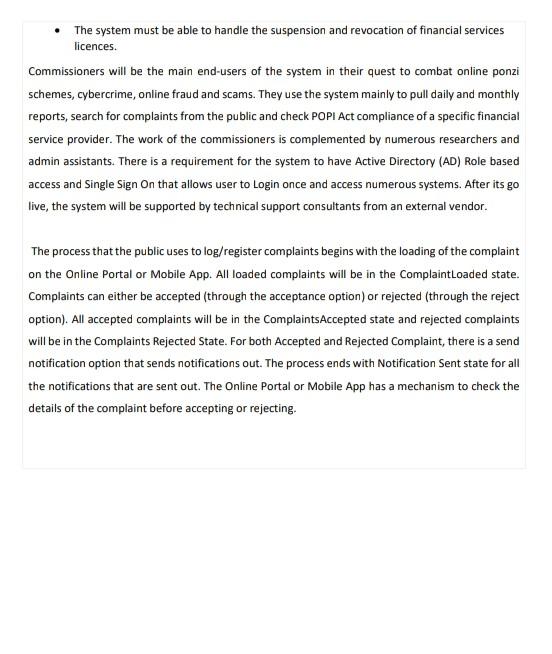 Case Study All Questions In This Assignment Relate To The Following Case Study The Financial Sector Conduct Authority 3