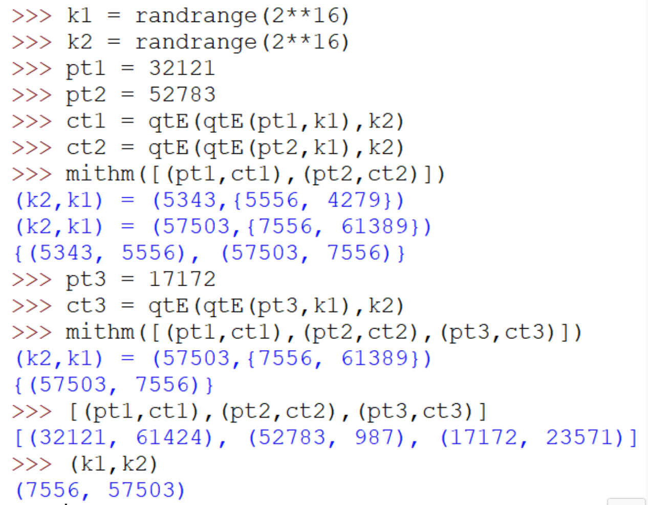Write In Python Implement A Meet In The Middle Attack For This Double Encryption Scheme Use Hash Tables Python Dictio 1