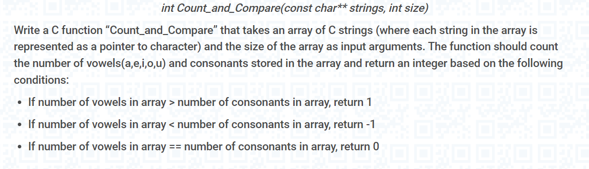 Int Count And Compare Const Char Strings Int Size Pelbagai Write A C Function Count And Compare That Takes An Arra 1
