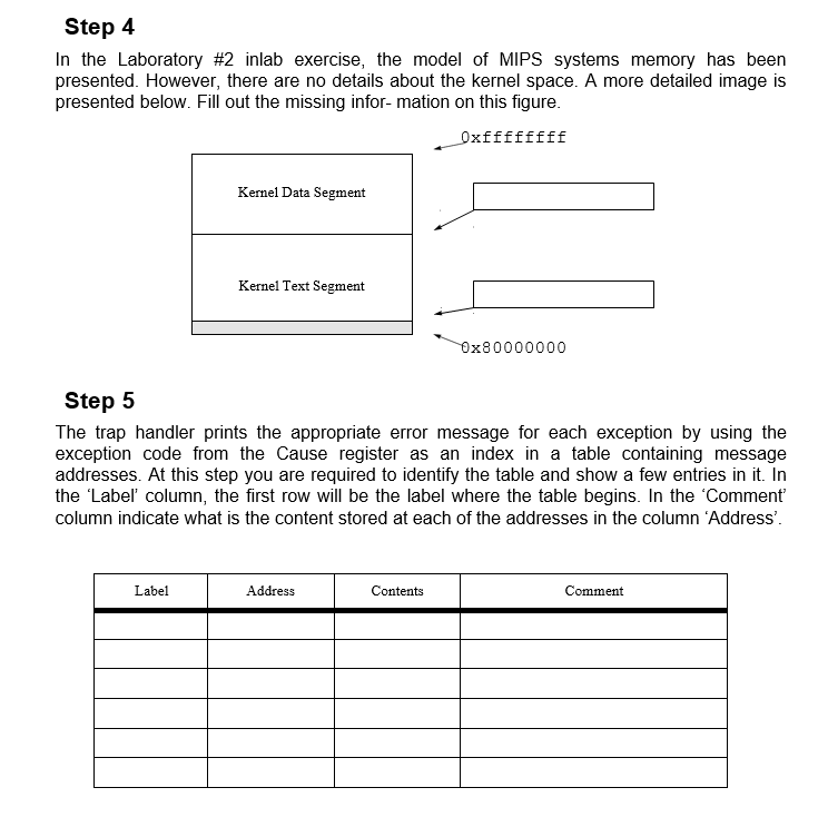 Step 4 In The Laboratory 2 Inlab Exercise The Model Of Mips Systems Memory Has Been Presented However There Are No D 1