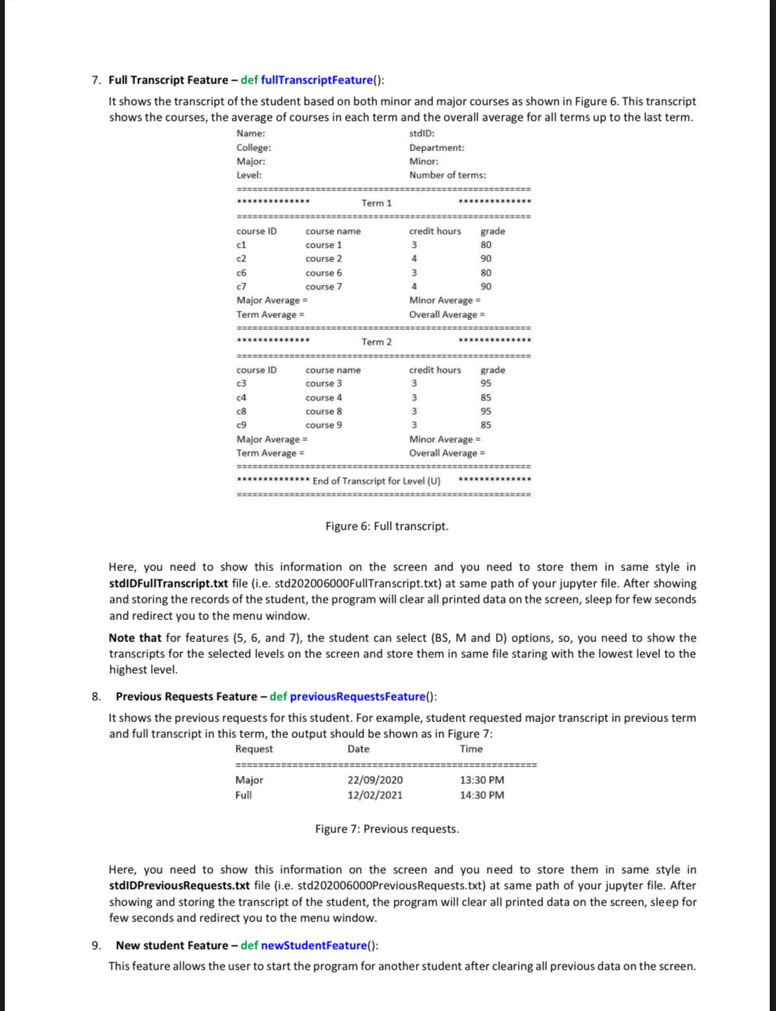 7 Full Transcript Feature Def Fulltranscriptfeature It Shows The Transcript Of The Student Based On Both Minor And 1