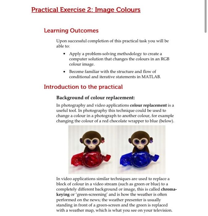 Practical Exercise 2 Image Colours Learning Outcomes Upon Successful Completion Of This Practical Task You Will Be Able 1