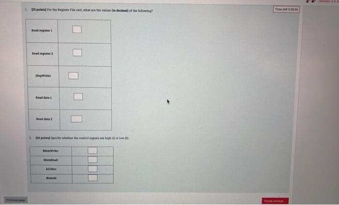 Timelett02839 Question 345 Points With Reference To The Single Clock Cycle Processor Figure Answer The Below Questions 2
