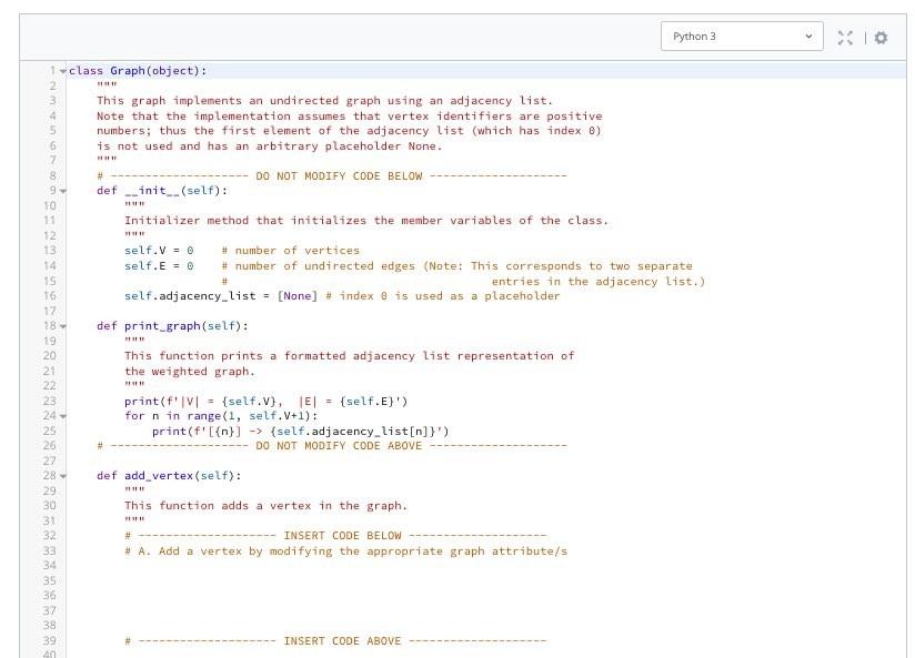 You Are Tasked To Define Methods Of A Graph Class Implementation To Be Able To Create A Graph From A The Number Of Ve 4
