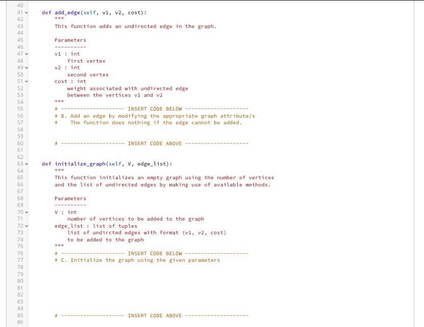 You Are Tasked To Define Methods Of A Graph Class Implementation To Be Able To Create A Graph From A The Number Of Ve 5