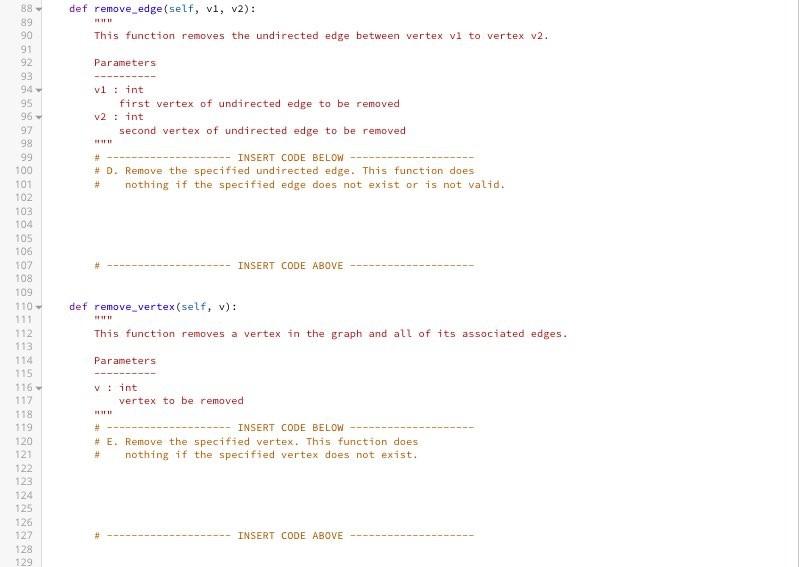 You Are Tasked To Define Methods Of A Graph Class Implementation To Be Able To Create A Graph From A The Number Of Ve 6