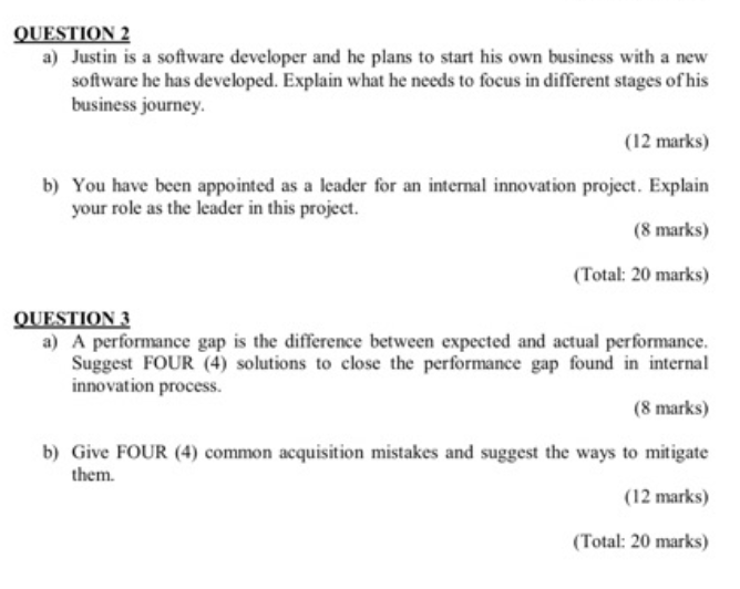 Question 2 A Justin Is A Software Developer And He Plans To Start His Own Business With A New Software He Has Developed 1