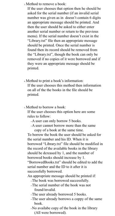 Project Description Information Available Of The All The Books In A Certain Library Are Stored In A File Called Library 4