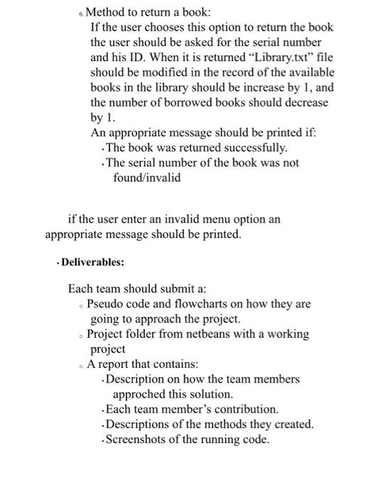 Project Description Information Available Of The All The Books In A Certain Library Are Stored In A File Called Library 5