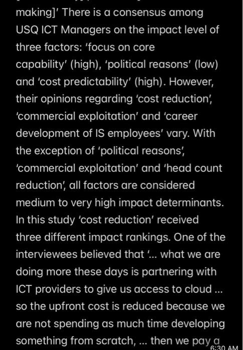 What Are The Four 4 Most Critical Factors That Have Contributed To The Successful To Initiative At Usq 1