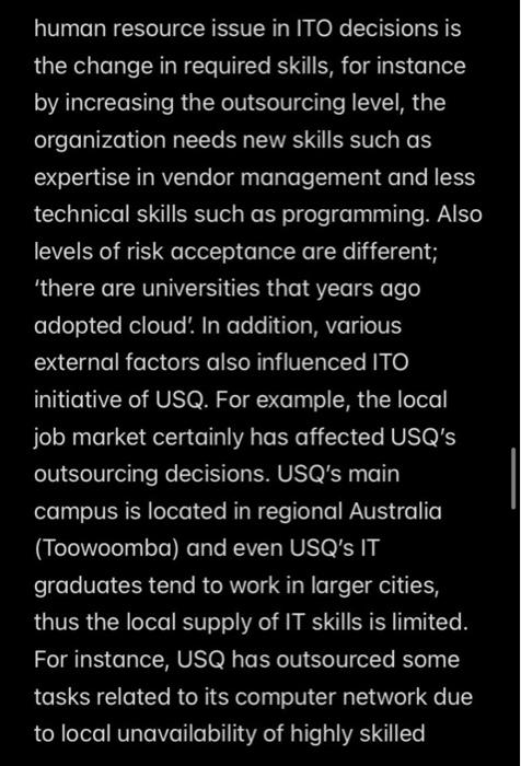 What Are The Four 4 Most Critical Factors That Have Contributed To The Successful To Initiative At Usq 3