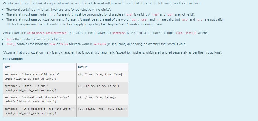We Also Might Want To Look At Only Valid Words In Our Data Set A Word Will Be A Valid Word If All Three Of The Followin 1