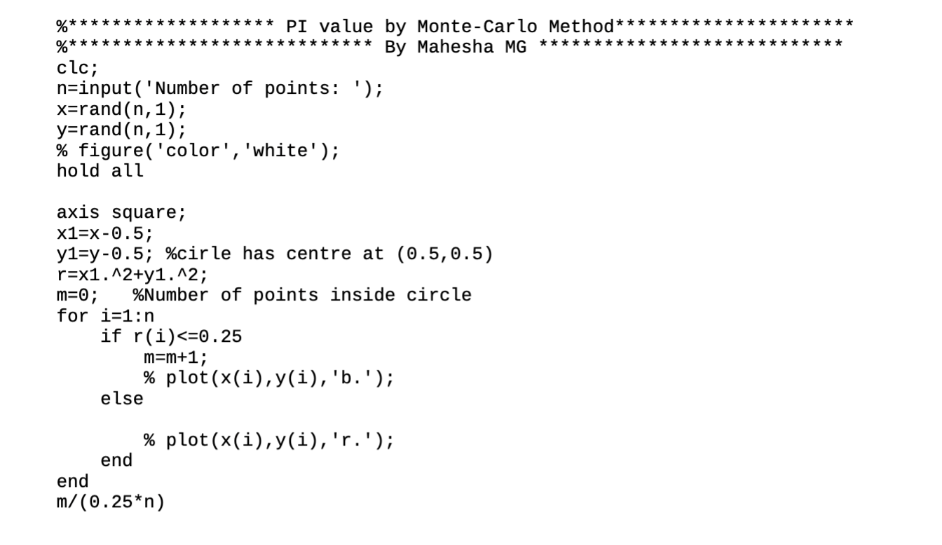 Monte Pi M File Underneath Homework Assignment Formula For Part B P 2 L Pi D Part A Write A Program Using The M 1