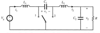 For The Converter In The Figure A Determine The Current And Voltage Waveforms Of The Capacitors And Coils B Calculat 1