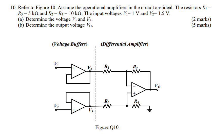 10 Refer To Figure 10 Assume The Operational Amplifiers In The Circuit Are Ideal The Resistors R1 R3 5 K22 And R2 1