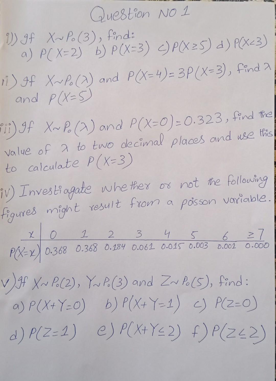 Question No I Gf X Po 3 Find A Pc X 2 B P X 3 C Pcx 25 D Pcx 3 Px 2 Ii If Tupo A And P X 4 3 P X 3 F 1