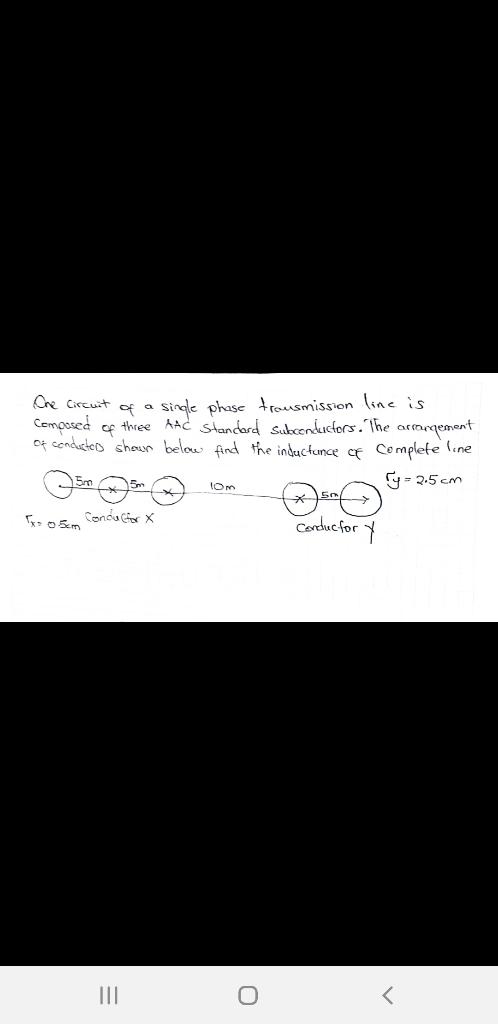 One Circuit Of A Single Phase Trousmission Line Is Composed Of Three And Standard Subconductors The Arrangement Of Cond 1