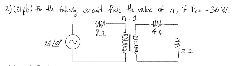2 21 Pts For The Following Cr Cunt Find The Value Of N If Pze 36 W N 1 M Wh 4 H 82 124 10 Lllear Ellele Za 1