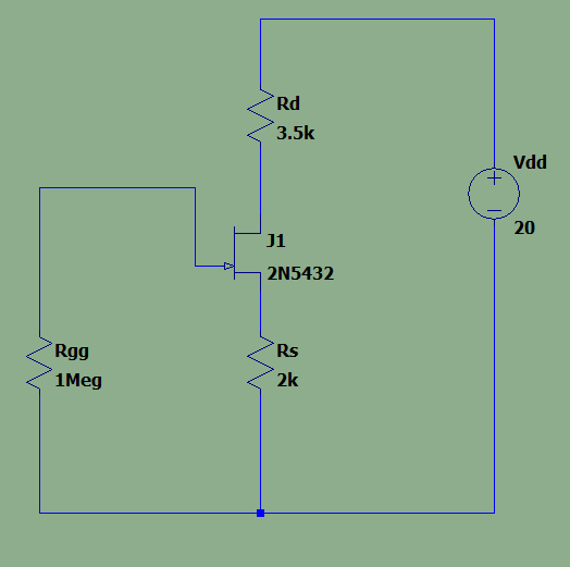 Rd 3 5k Vdd 20 11 2n5432 Rgg Rs 2k 1meg 1