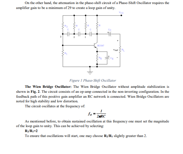 1 Consider The Phase Shift Oscillator Circuit Shown In Fig 1 Take Vcc 15v R 5k6 Ri 3k3 R2 18k Re 1k Ru 6k8 C 22 2