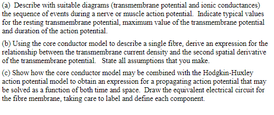 A Describe With Suitable Diagrams Transmembrane Potential And Ionic Conductances The Sequence Of Events During A Ner 1