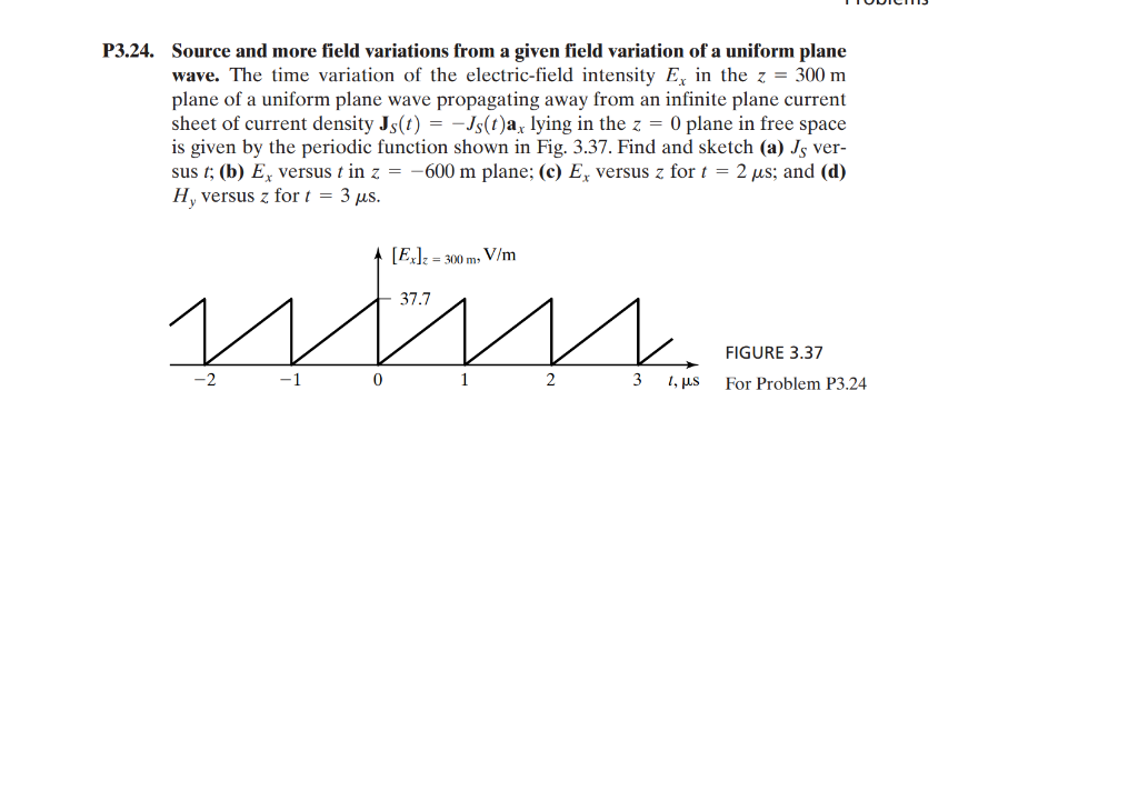 P3 24 Source And More Field Variations From A Given Field Variation Of A Uniform Plane Wave The Time Variation Of The 1