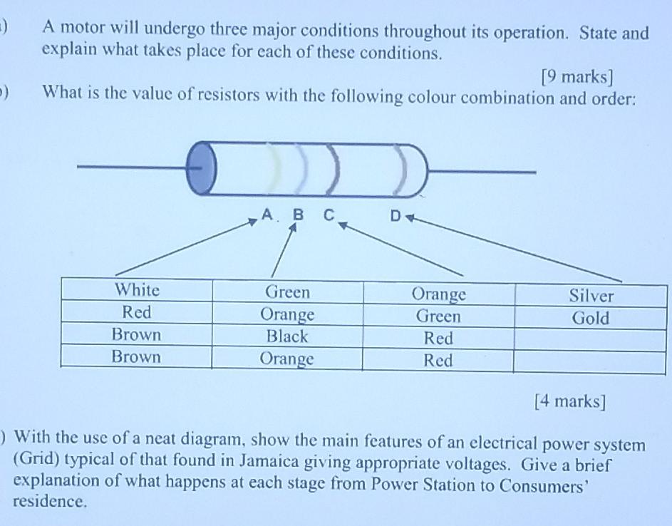 A Motor Will Undergo Three Major Conditions Throughout Its Operation State And Explain What Takes Place For Each Of The 1