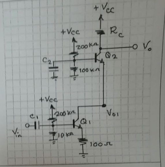 Question Vo 21v And Reko Determine The Sain Of The Amplifier V V A 30 B 36 9 C 27 2 D 300 Vec Vec Re To Vo Vo 2
