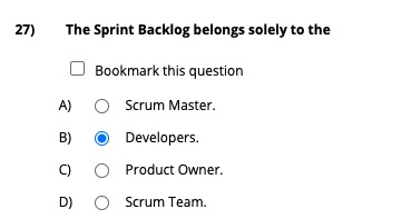 The Spring Backlog Belongs Solely To The