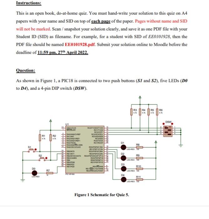 Instructions This Is An Open Book Do At Home Quiz You Must Hand Write Your Solution To This Quiz On A4 Papers With Yo 1