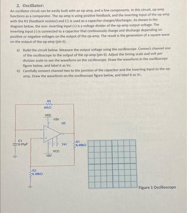 2 Oscillator An Oscillator Circuit Can Be Easily Built With An Op Amp And A Few Components In This Circuit Op Amp F 1