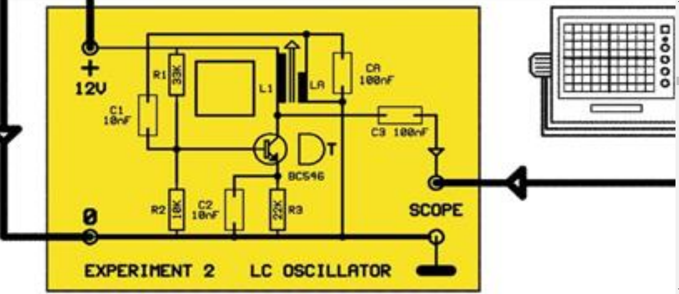 2 Lc Oscillator Assemble And Make The Circuit Connections As In Figure 8 Apply Energy 12v To The Electrical Circuit B 2