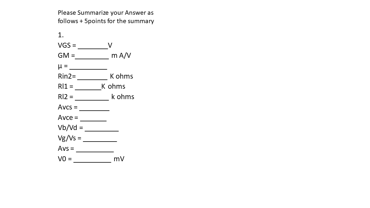 Quiz 1 Finals 1 Given The Following Circuit Calculate The Following Using The U Parameter Illustrate Also The Ac Ci 2