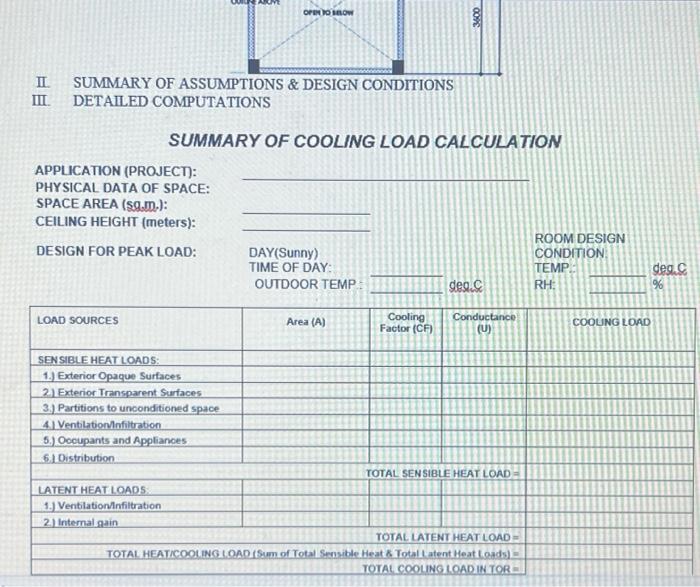 A Room As Shown Below With A Floor To Ceiling Height Of 3 0 Meters Is To Be Air Conditioned At 22 C And 50 Relative Hum 2