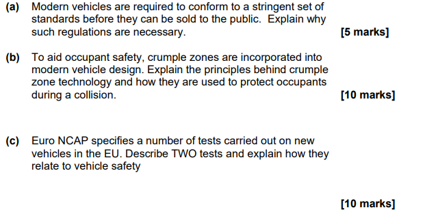 5 Marks A Modern Vehicles Are Required To Conform To A Stringent Set Of Standards Before They Can Be Sold To The Pub 1
